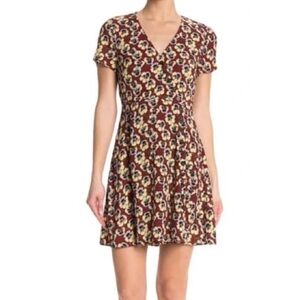 Madewell Dress Button-Wrap Dress in Viola Floral Size 00 Like New